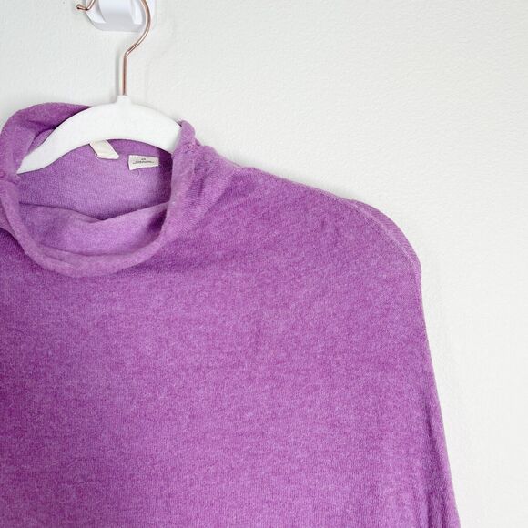 Anthropologie Moth Dolman Slouch Mock Neck Sweater Size XS Mauve Pink Alpaca - Picture 3 of 13